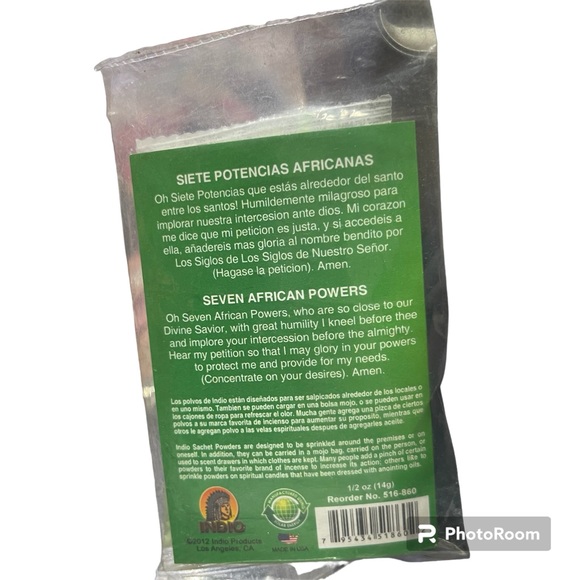 Seven African powers spiritual powder for candles/ polvo espiritual 7 potencias - Picture 2 of 3